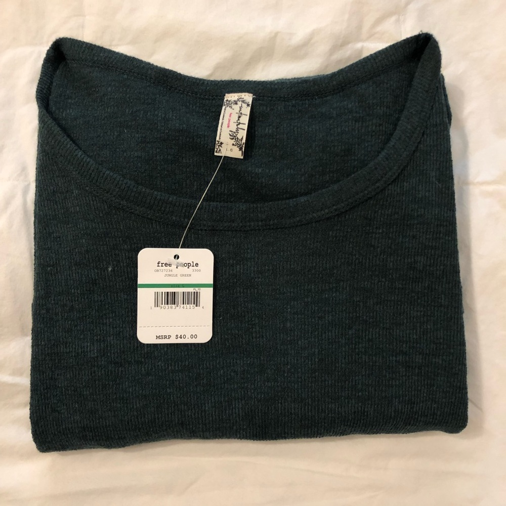 Free People Jungle Green Long Sleeve Shirt